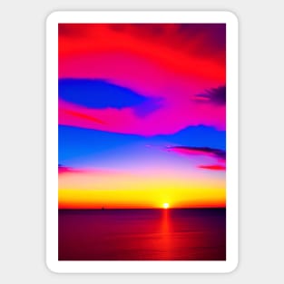 STUNNING OCEAN SUNSET PURPLE HUED Sticker